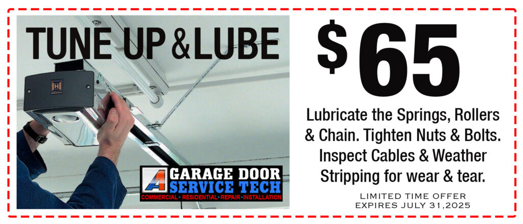 A1 Garage Door Repair Tech Coupon & Discounts for services for TUNE UP